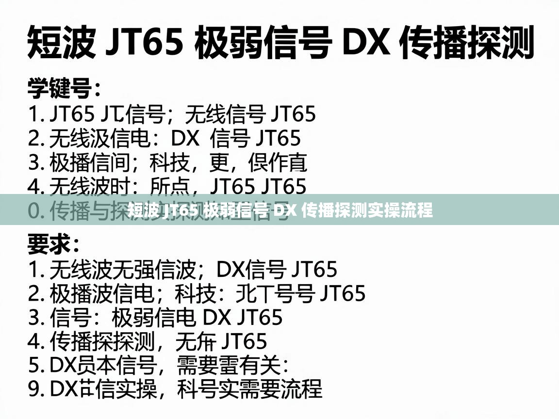 短波 JT65 极弱信号 DX 传播探测实操流程 短波 JT65 极弱信号 DX 传播探测实操流程