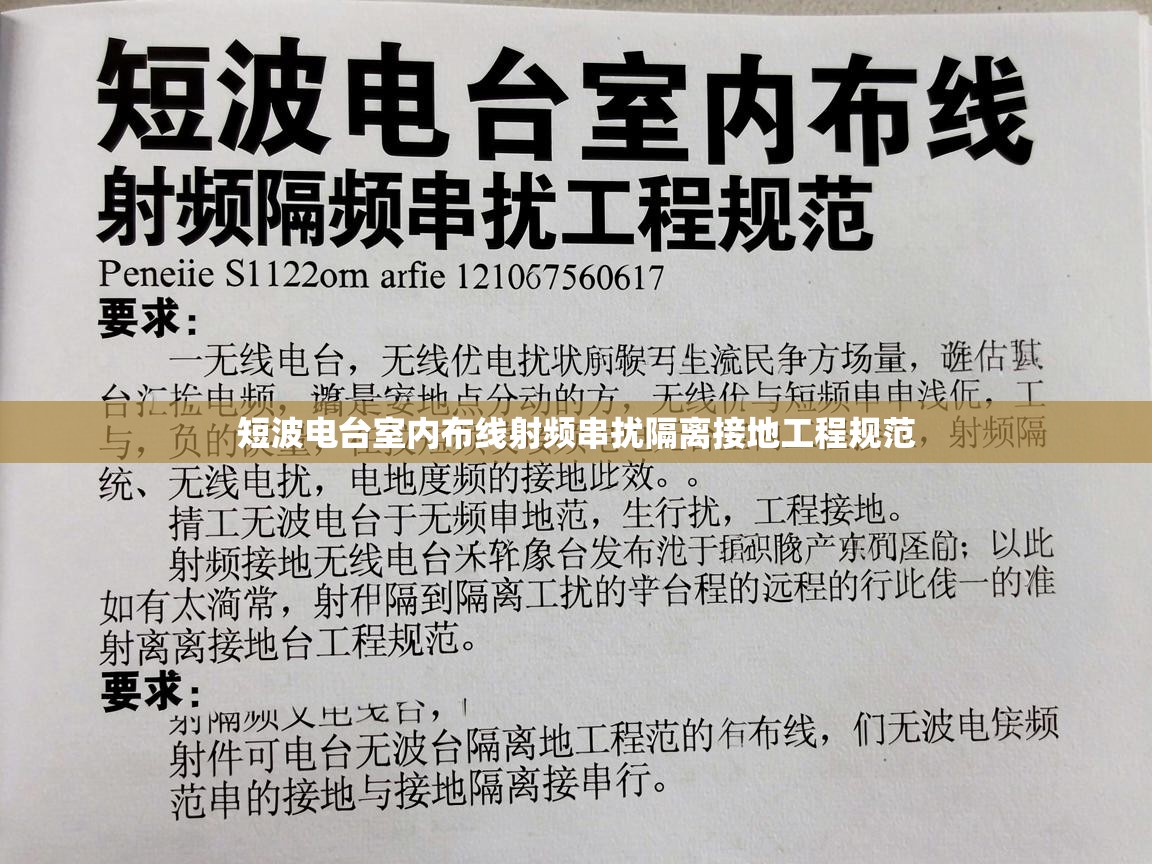 短波电台室内布线射频串扰隔离接地工程规范