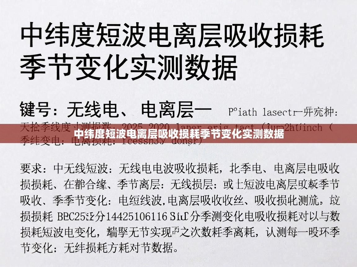 中纬度短波电离层吸收损耗季节变化实测数据