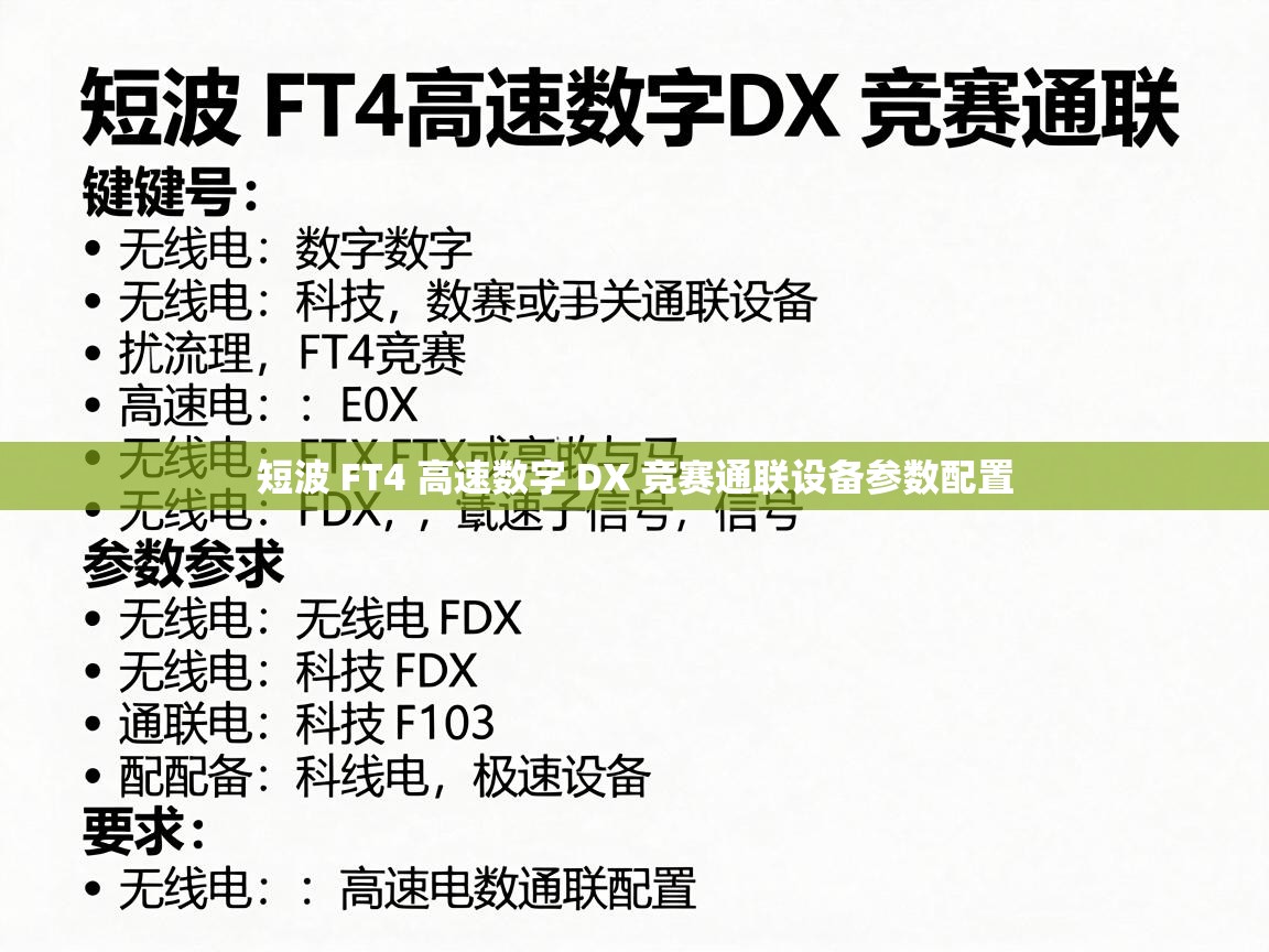 短波 FT4 高速数字 DX 竞赛通联设备参数配置