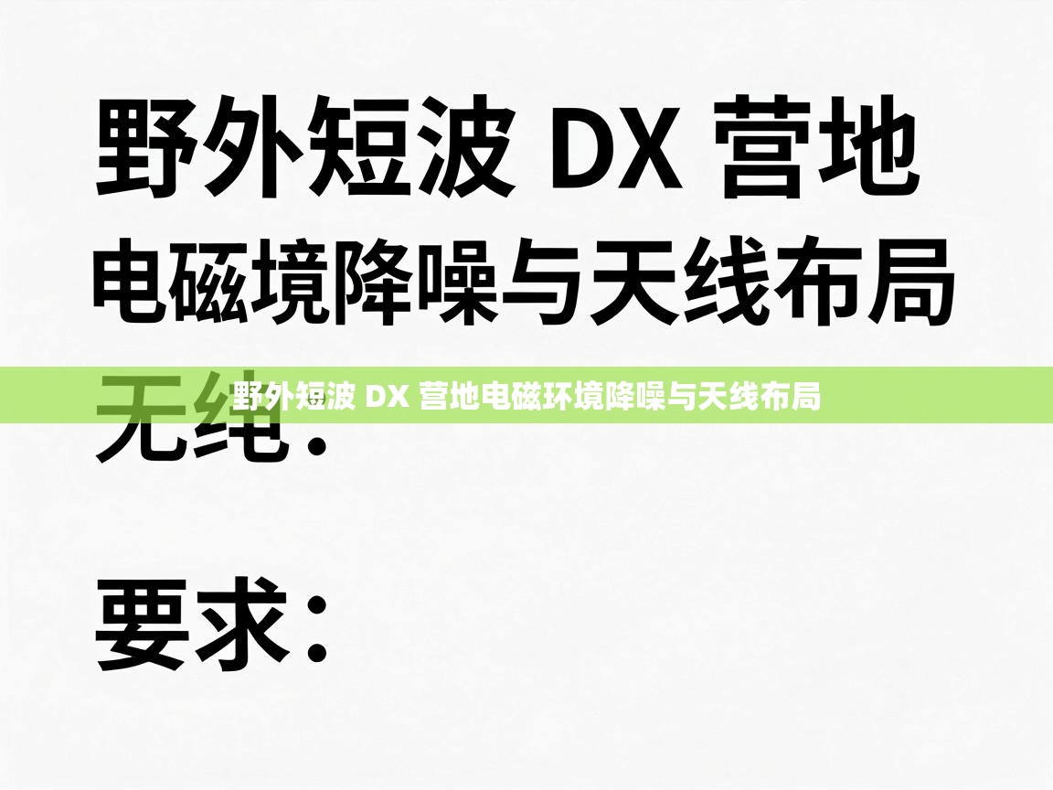 野外短波 DX 营地电磁环境降噪与天线布局
