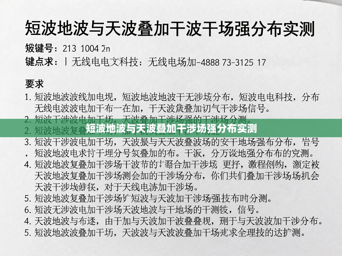 短波地波与天波叠加干涉场强分布实测 短波地波与天波叠加干涉场强分布实测