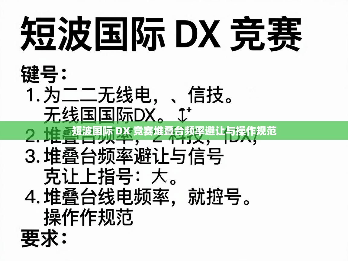 短波国际 DX 竞赛堆叠台频率避让与操作规范