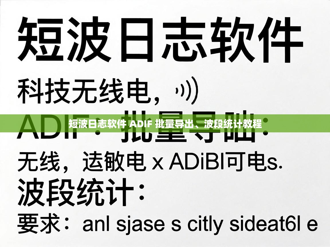 短波日志软件 ADIF 批量导出、波段统计教程