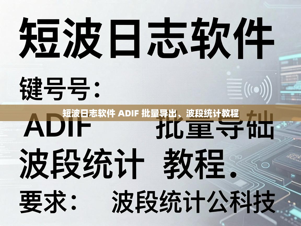 短波日志软件 ADIF 批量导出、波段统计教程 短波日志软件 ADIF 批量导出